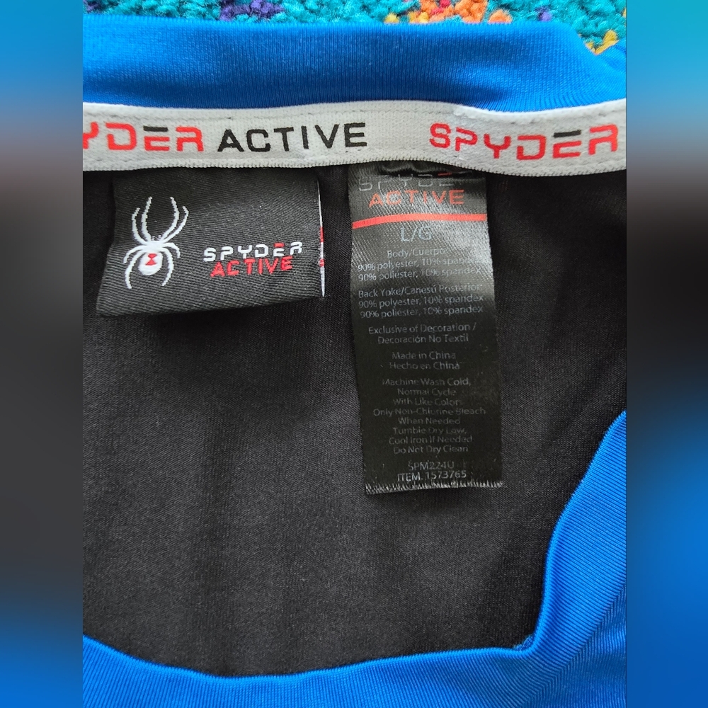Spider Active Men's Blue‎ Athletic Shirt size LG - Picture 2 of 4